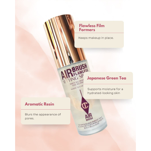 Charlotte Tilbury Airbrush Flawless Setting Spray Duo Travel Size Gift Set__Original & White Tea of Bali Scented info