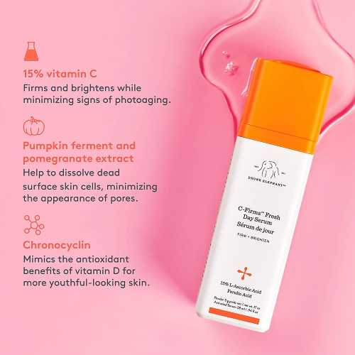 Drunk Elephant C-Firma Fresh Day Serum – Firming and Brightening Serum for Damaged and Aging Skin Product Pack