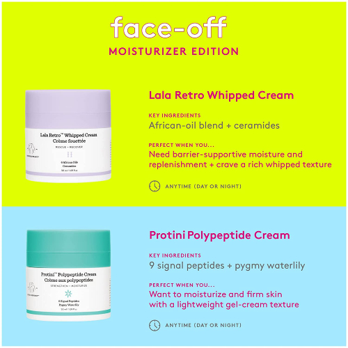 Drunk Elephant Lala Retro Whipped Cream. Replenishing Moisturizer for Skin Protection and Rejuvenation (15 mL _ 0.5 Fl Oz) Face off